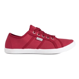 Røde low-top damesneakers