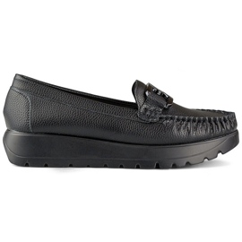 Dame loafers med tyk sål, sort 24-21339B