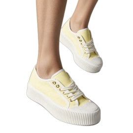 Gule platformssneakers til kvinder