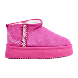 Pink platform snestøvler med mønster lyserød