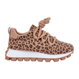 Brune Leopard Sneakers Platform Sportssko beige