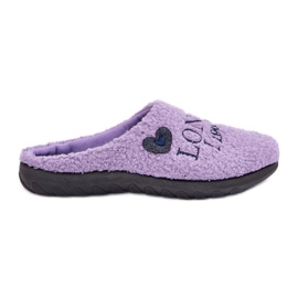 Inblu Lilla dametøfler i fåreskind med pels violet