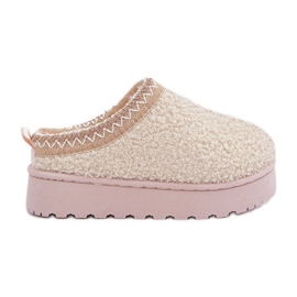 Børns snestøvler med pels, fåreskindstype, lys beige