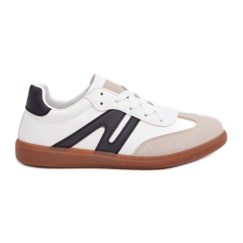 Lave sneakers til kvinder lavet af øko læder, hvid og sort Navidemi