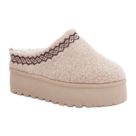 Beige platform snestøvler til kvinder