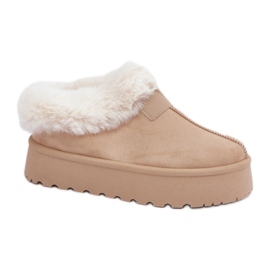 Beige platform snestøvler til kvinder