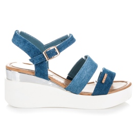 Vices Sandaler På En Denim Kile blå