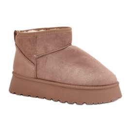 Platform til kvinder, beige ruskind