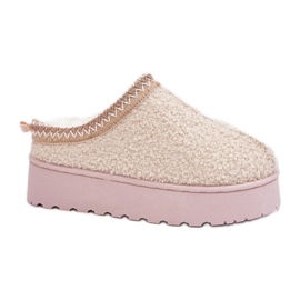 Beige platform snestøvler til kvinder