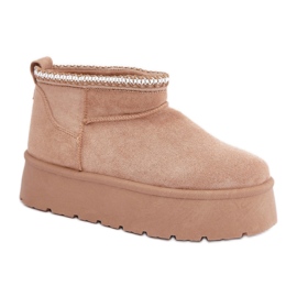 Platform til kvinder, beige ruskind