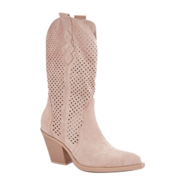 Step in style Støvler Model Salive 7650A Lys Beige - Træd i stil