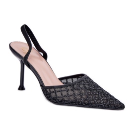 Høje hæle Model Berilae B1639-202 Black Glitter - Step in style sort