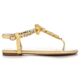Vices Lakerede sandaler i gule krystaller
