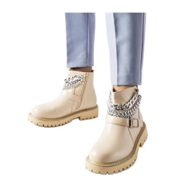 Beige ankelstøvler med dekorative kæder Mezzavia - Solea