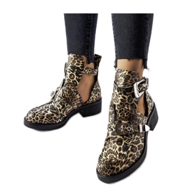 Støvler med leopardprint sort