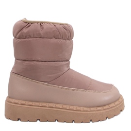 Kaki nylon snestøvler brun