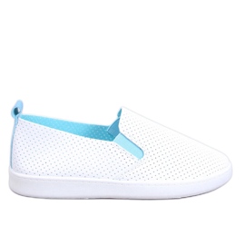 HVID/BLÅ slip-on sneakers