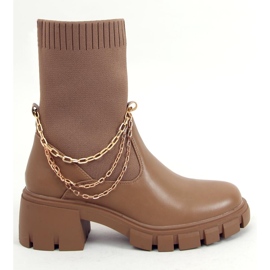 Kaki sokkestøvler beige