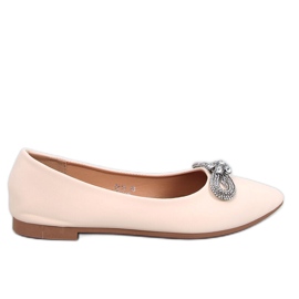 Seastar Beige balletlejligheder med cubic zirconia