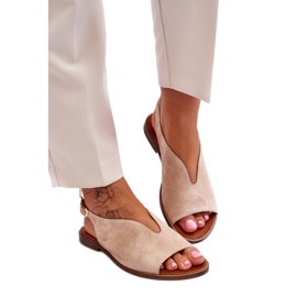 Lewski 3220/X Beige suede sandaler