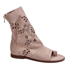Zazoo 3437 Beige høje sandaler