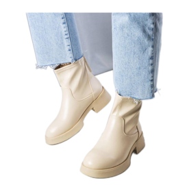 Beige klassiske ankelstøvler