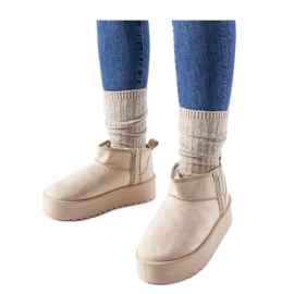 Beige platform snestøvler