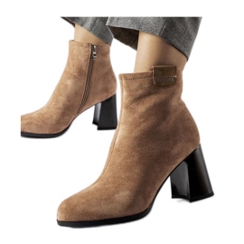 Beige elegante ankelstøvler