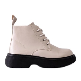 Beige bovver støvler