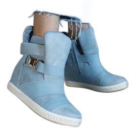 Blå wedge sneakers