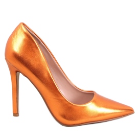 Orange stilet pumps