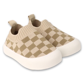 Befado beige babysko med brune tern 002P061