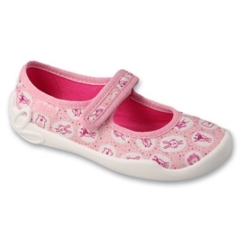 Befado børnetøfler med velcro, åndbare såler, 114X547, pink lyserød