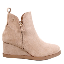 Khaki kilestøvler i ruskind beige