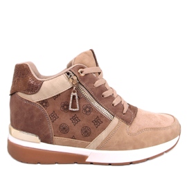 Khaki skjulte wedge sneakers beige