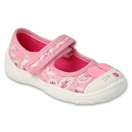 Befado børnetøfler 209P040 med velcro, pink lyserød