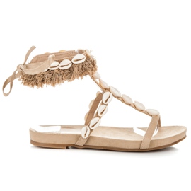 Vices Bundne sandaler med skaller brun
