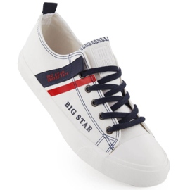 Mænds lav-top tekstilsneakers, hvide Big Star LL174005