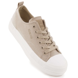 Sneakers til kvinder på platformen beige Big Star LL274969