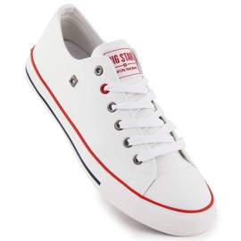 Hvide lav-top tekstilsneakers til mænd Big Star NN174301