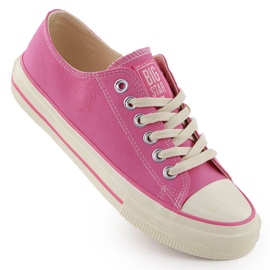 Lav-top tekstilsneakers til kvinder, pink Big Star NN274271 lyserød