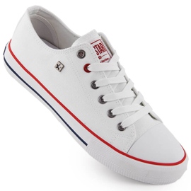 Low-top hvide tekstilsneakers Big Star NN274656