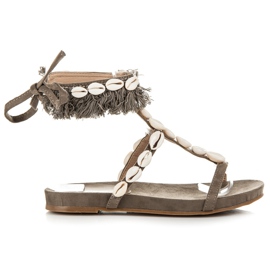 Vices Bundne sandaler med skaller brun