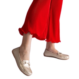 Guldklassiske loafers med øko læder metallic gylden