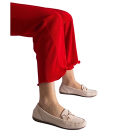 Beige loafers med sløjfe