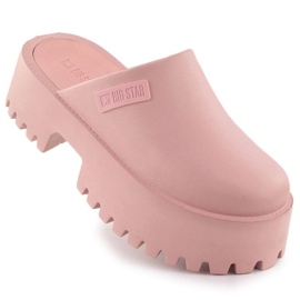 Big Star Træsko på den massive sål store stjerne NN274020 Pink lyserød