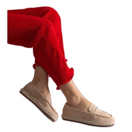 Beige gled Espadrilles på platformen