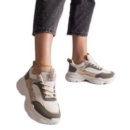 Grønne sneakers med glitterindlæg