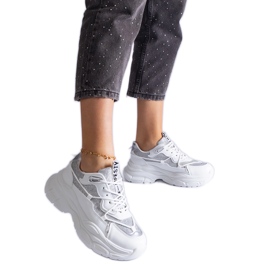 Hvide sneakers med glitterindlæg
