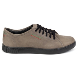 Polbut herre læder sneakers model 2129, grå